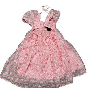 Coquette pink babydoll midi dress sz small